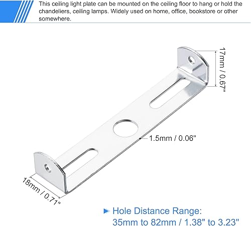 Miniatura 3 de MECCANIXITY Placa de luz de techo, 3.543 x 0.709 x 0.669 in, soporte de montaje para lámpara de araña de oficina en casa, paquete de 4