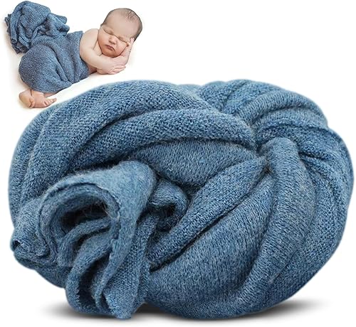 Miniatura 10 de Envoltura de posado para recién nacido, accesorios de fotografía para recién nacidos, manta de punto suave y elástica, envoltura hecha a mano