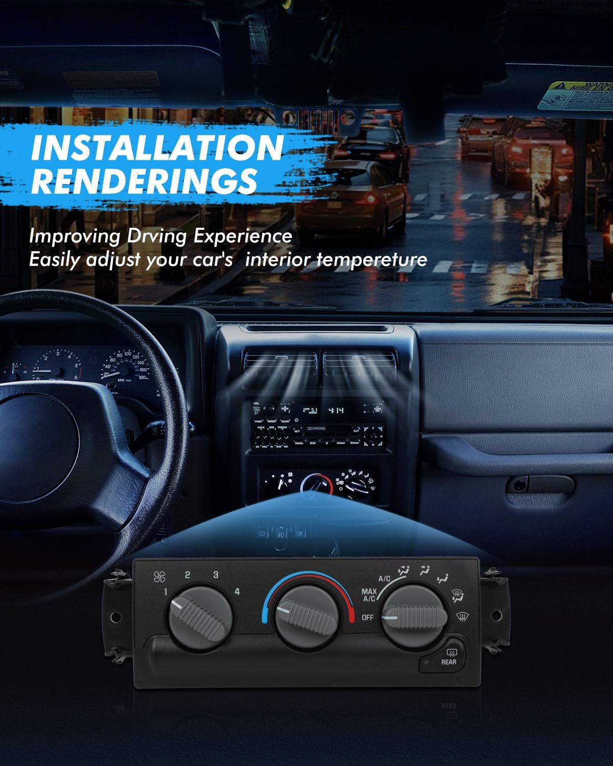 ECCPP 16250535 Climate Control Module AC Heater Climate Control Panle Switch 1998-2005 for Chevrolet Blazer 1998-2004 for Chevrolet S10