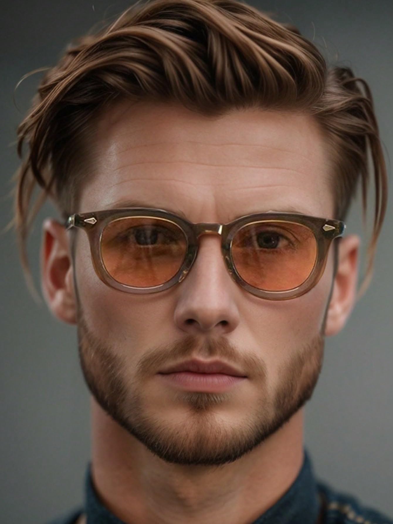 1pc Small Frame Round Retro Personalized Fashion Sunglasses Versatile Street Wear Men's Sunglasses