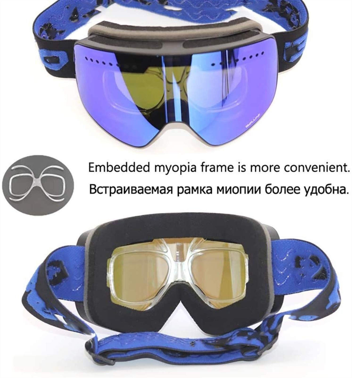 Lunettes de Ski Ultra-ventilées pour Enfants réglables pour Enfants Snow Snowboard Snowboard Lunettes de Sport - pour Les Jeunes Enfants et Adolescents compatibles avec Un Casque Lunettes de Moto Ski
