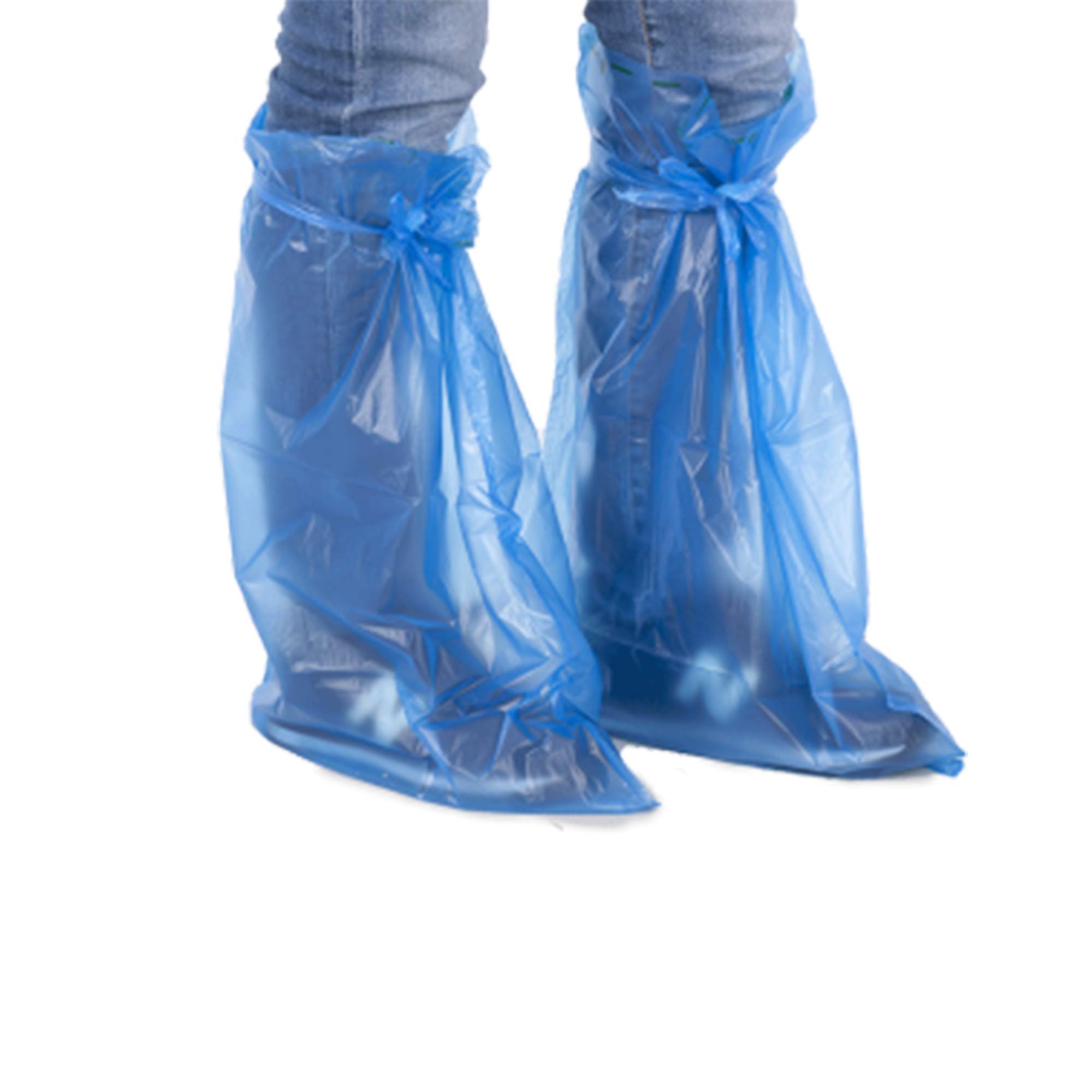 IMBALLAGGI ALIMENTARI PZ 50 Gambali HDPE 41 X 64 + Laccio Colore Azzurro MONOUSO da Utilizzare in Diversi Ambienti