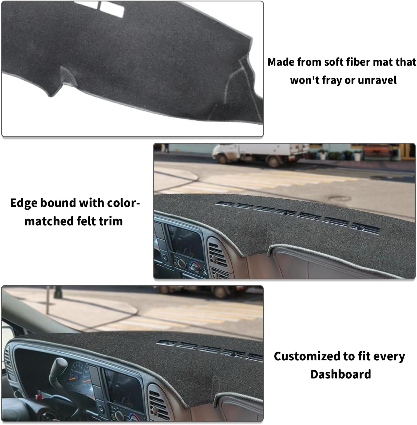 POSAID Dash Cover for 1997-2000 Chevy Chevrolet Silverado/GMC Sierra C1500 C2500 C3500 K1500 K2500 K3500, Dashboard Cover for 1997-1999 Chevy Tahoe/GMC Yukon, for 1999-2000 Cadillac Escalade, Gray