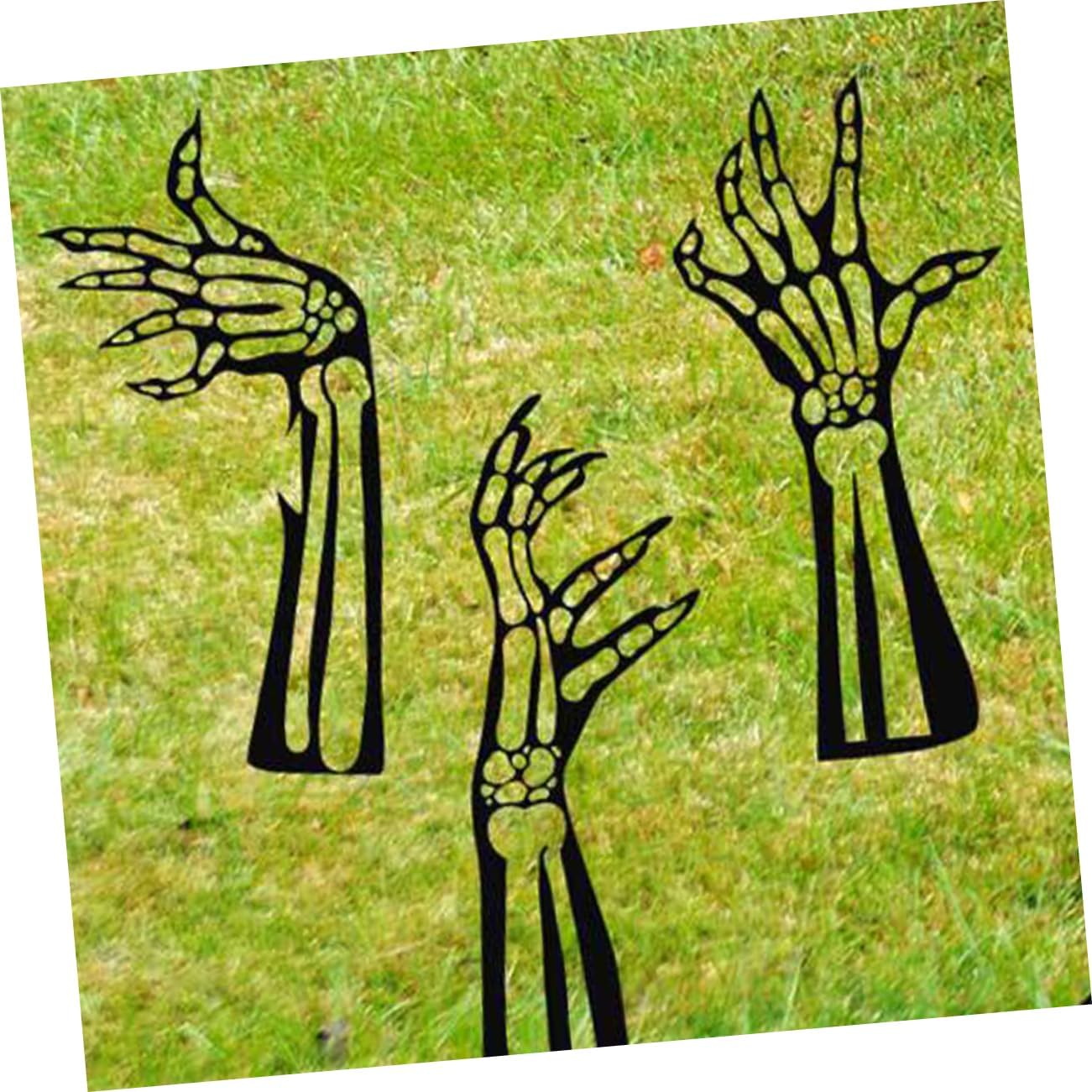 Abaodam 3pcs Halloween Garden Stake Vintage Skeleton Hand Decoration for Outdoor Halloween Party Sign Stakes to Create Spooky Atmosphere