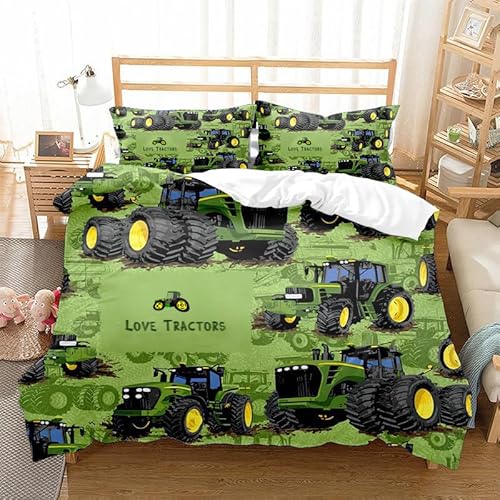 CUEKT Tractor Bedding Set with Equipment Trucks, Farm Truck Tractor