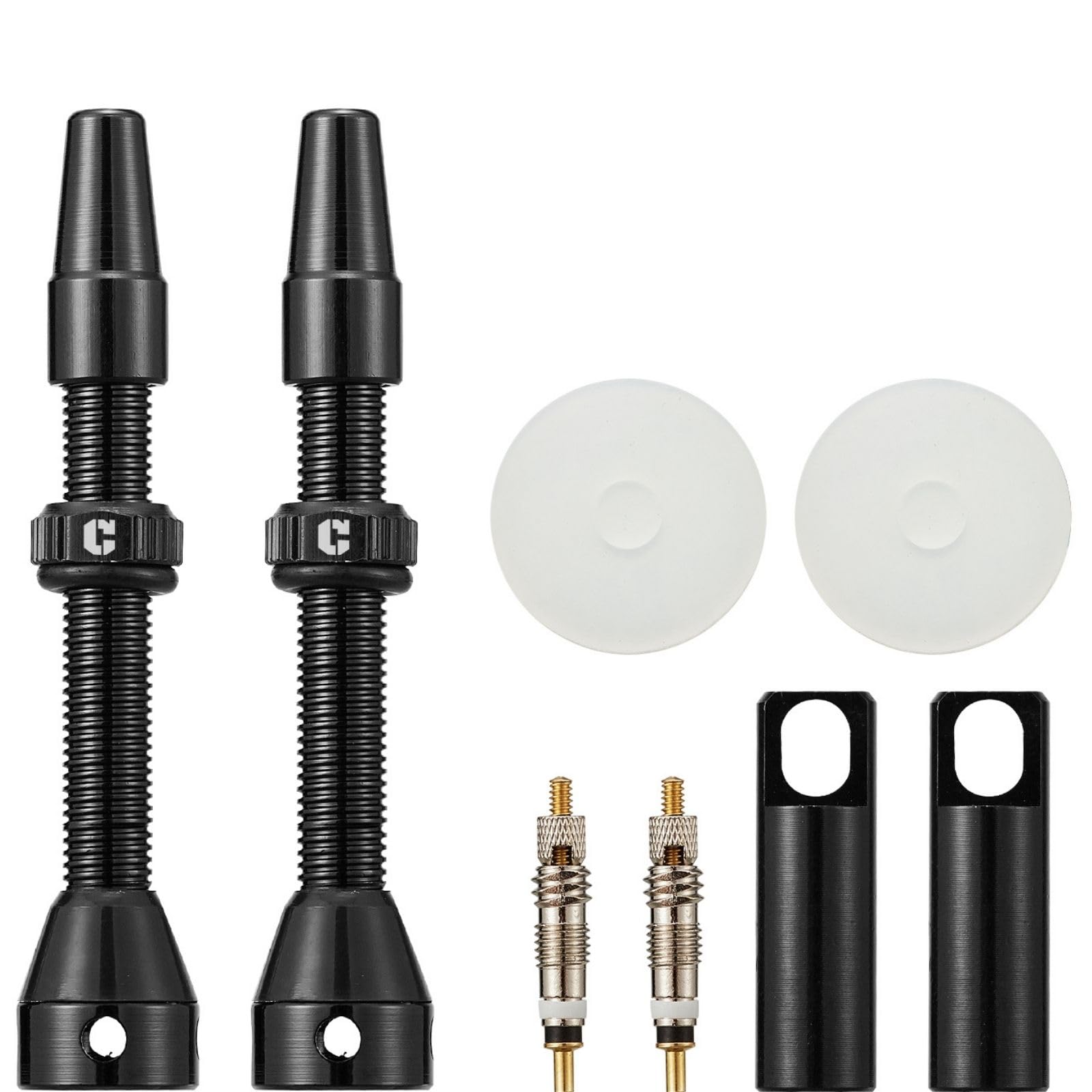 Corki Cycles Tubeless Presta Valve Stem 40 44 55 60 80 100mm with 2PCS Valve Core and 2PCS Remover Tool (Black Red Gold Rainbow)