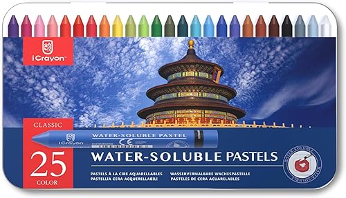 25 colores pasteles solubles en agua, juego de pasteles de acuarela para principiantes y aficionados, incluye sacapuntas, paleta y pincel para