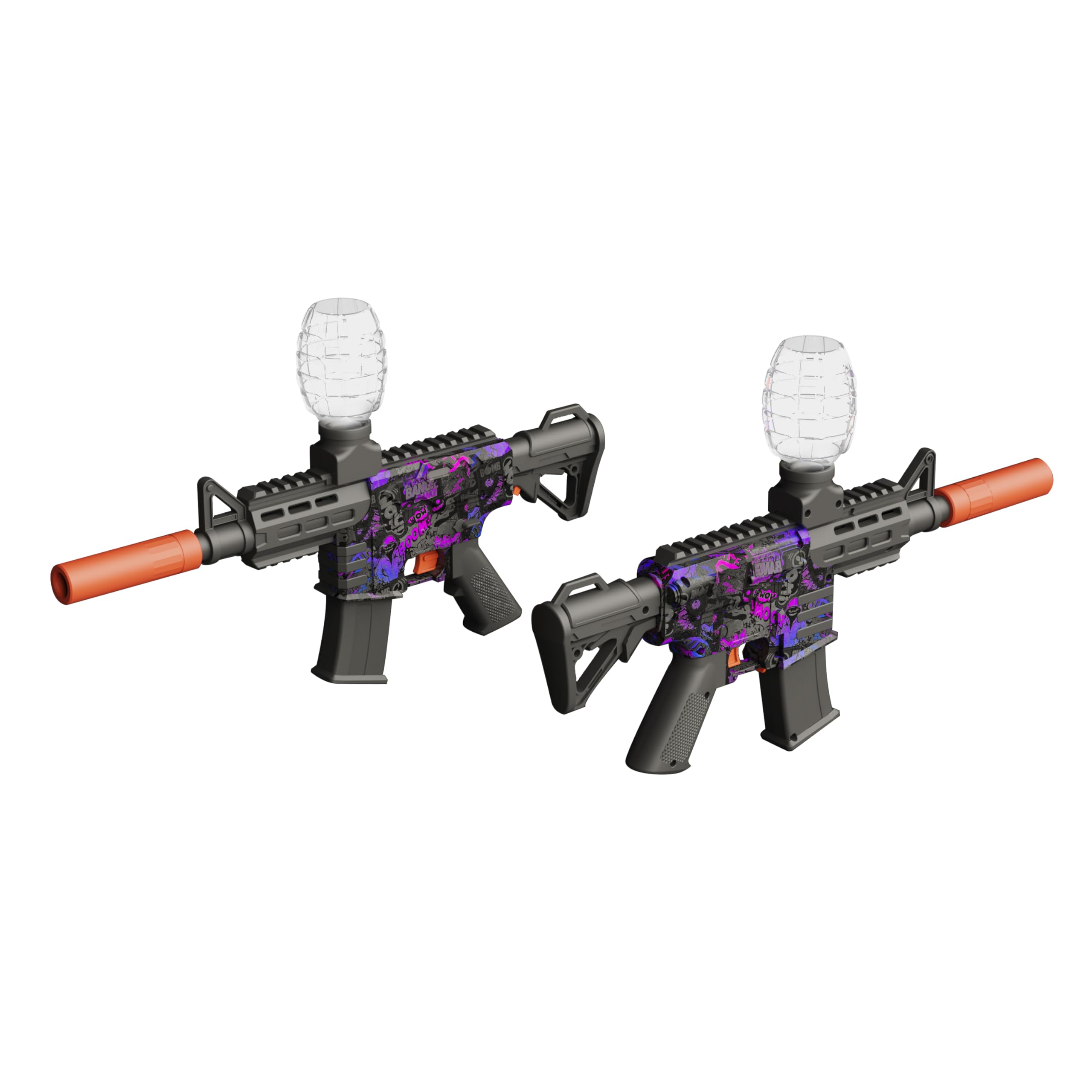 Small M4A1 Gel Ball Blaster 2 Pack, Full Auto, 140FPS, 90FT, 10RPS, Powerful Splat Gel Gun, Orby Gun for Backyard Games