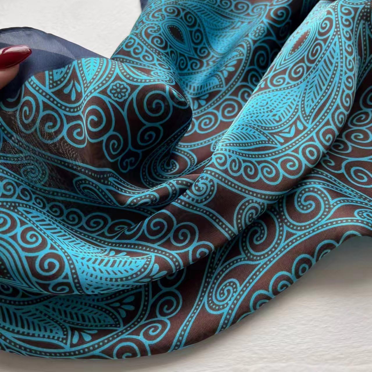 XL 43 Inch Extra Large Square Scarf Fashion Scarves Silk Feeling Hair Scarf Wrapping Scarfs Night Sleeping Headscarf - Image 5