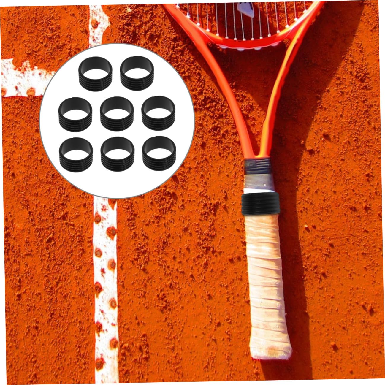 BESPORTBLE Anello in Gomma per Racchetta da Tennis Cremagliera Palline da Tennis Accessori per Badminton Grip per Attrezzature Fitness Impugnature per Racchette da Tennis
