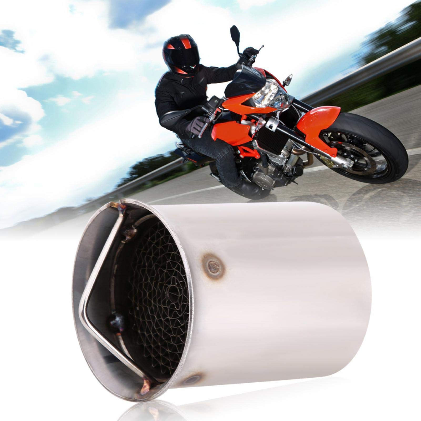 DB Killer Universel Moto 51mm / 57mm / 48mm – Insert Silencieux Échappement Inox Amovible – Réducteur De Bruit Échappement Moto