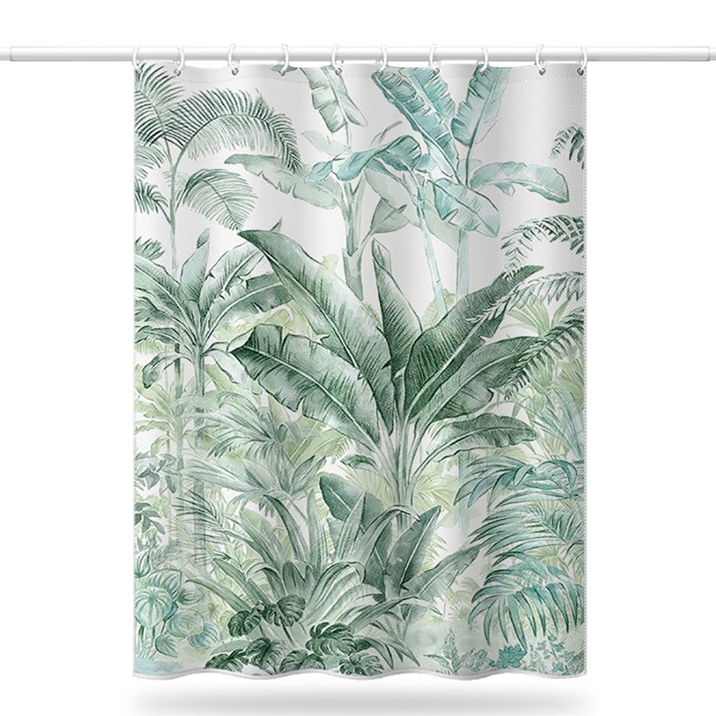 Rideau De Douche Rideau de Salle de Bain Impression numérique Rideau de Douche Rideau de Bain imperméable Rideau de séparation en Polyester épaissi Doublure De Rideau De Douche(W180xH180cm)