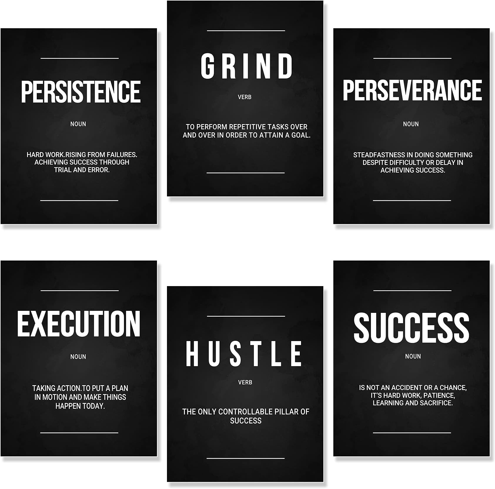 Motivational Bedroom Decor Inspirational Wall Art for Living Room Pictures for Bedroom Office Wall Decor,Positive Quotes & Sayings Posters (Set of 6, 8X10in, UNFRAMED)