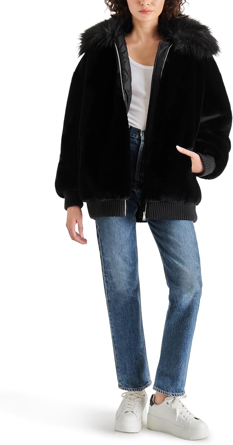 Steve Madden womens Sylvia Coat Small Black