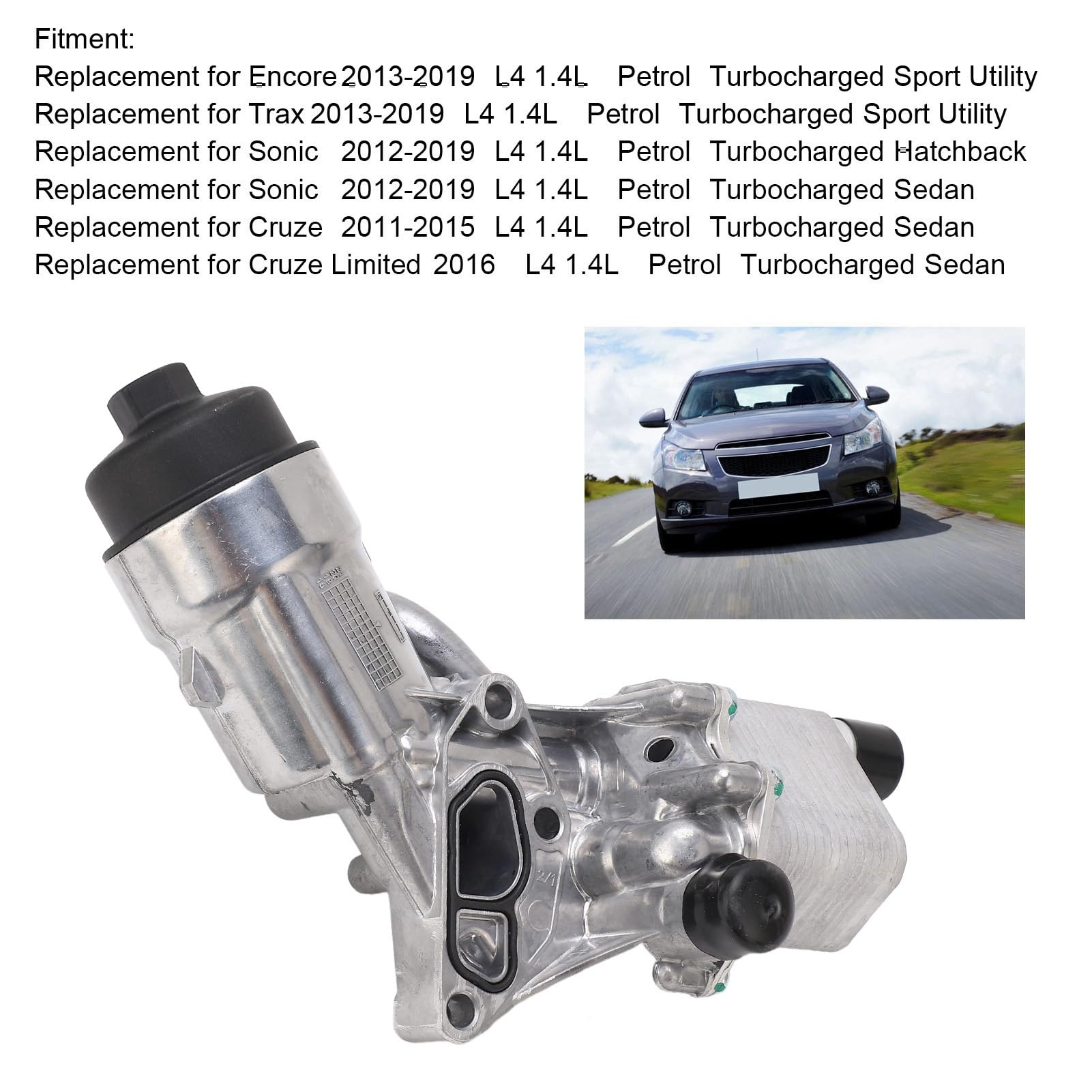 Aramox Boîtier de Filtre de Refroidisseur d'Huile Moteur, Remplacement en Métal pour, Protège le Filtre à Huile, Installation Facile pour les Modèles Turbocompressés