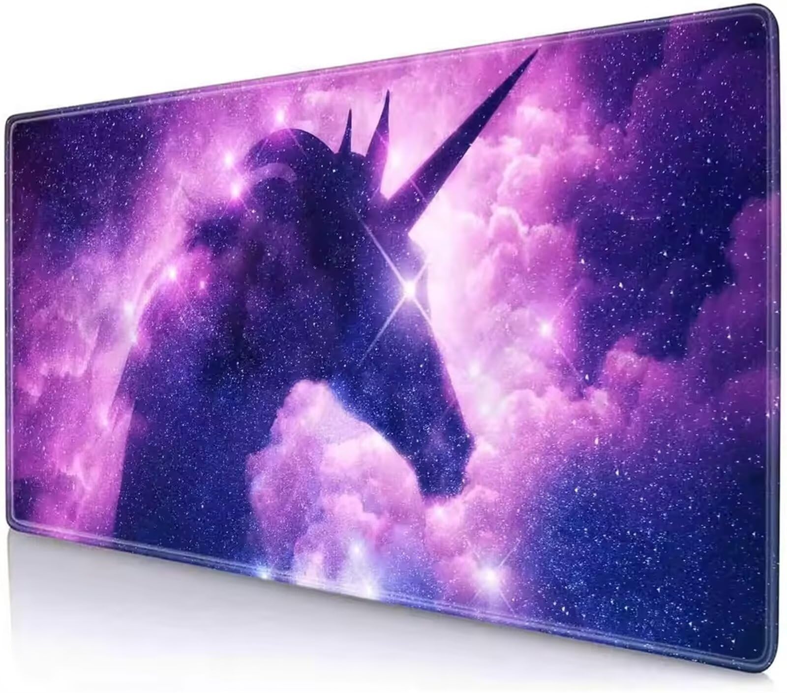 Alfombrilla Ratón Gaming XXL,1500x800x3mm Mouse Pad Gaming,Tapete Escritorio Grande con Bordes Cosidos y Base de Goma Antideslizante Mousepad para Jugadores,PC,Oficina,Hogar(Galaxia púrpura)