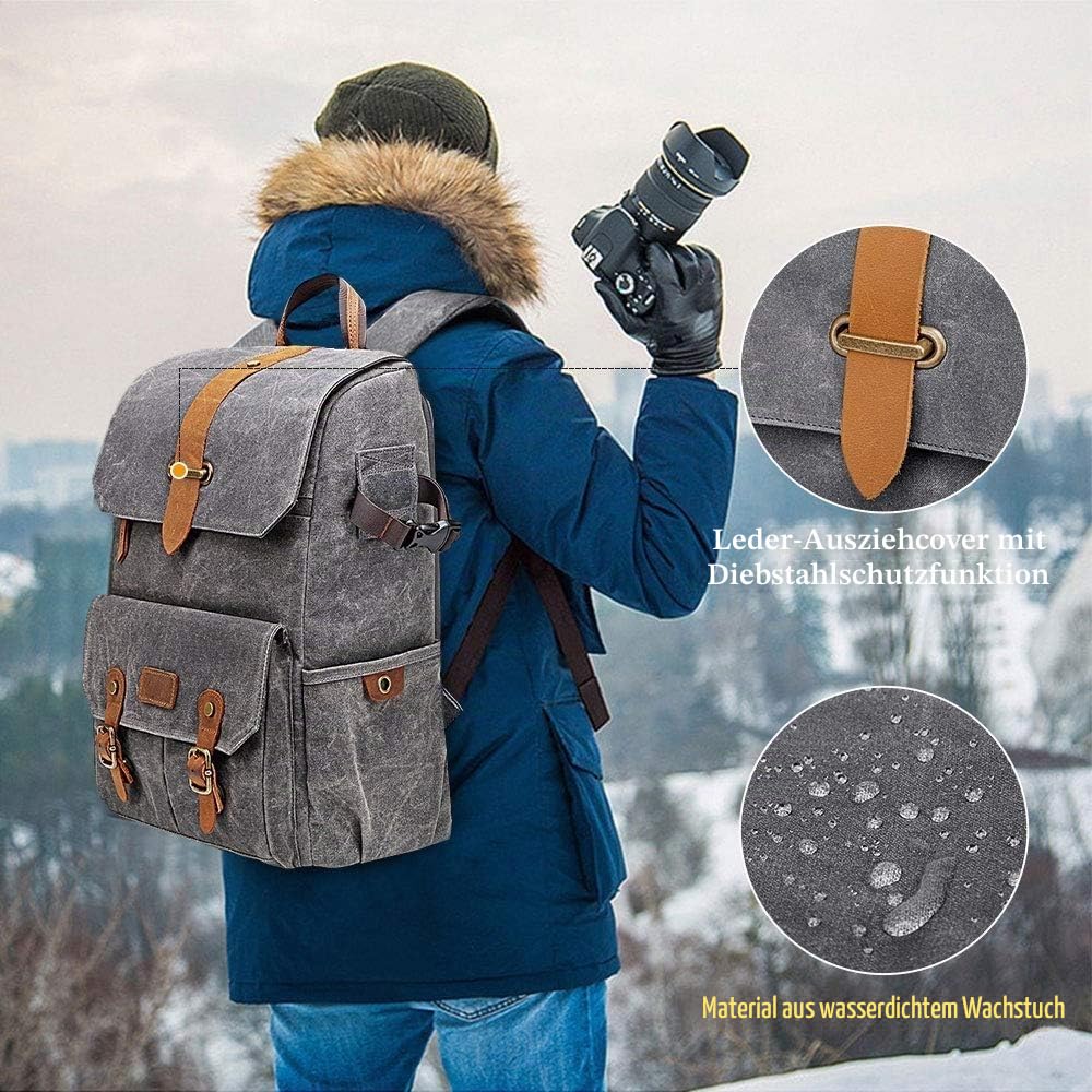 UBAYMAX Rucksack für Spiegelreflexkameras, wasserdicht, für Spiegelreflexkameras, stoßfest, 39,6 cm (15,6 Zoll), Laptoptasche, Reisetasche für Canon, Nikon, Sony, Olympus,