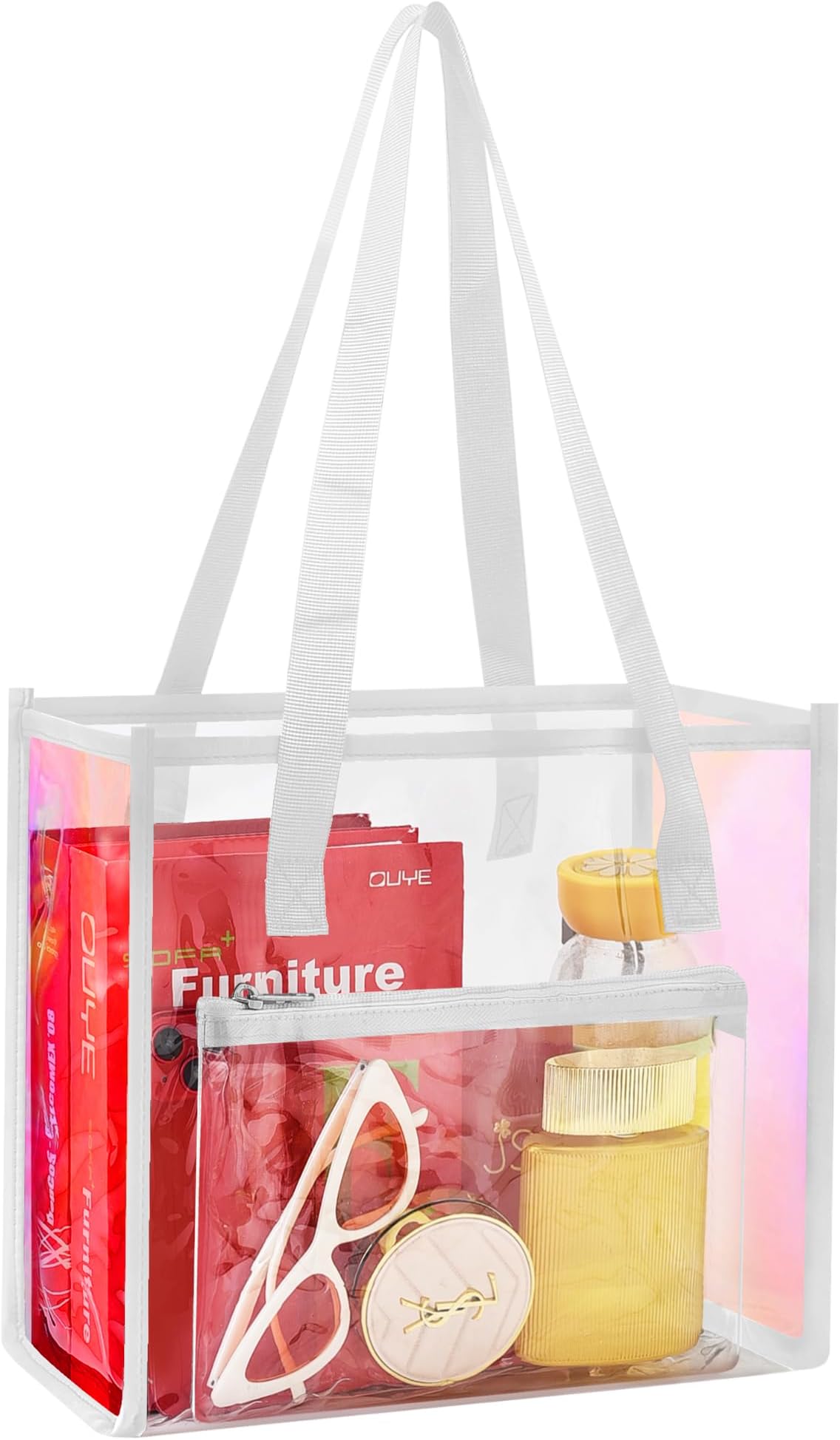 MAY TREEClear Tote Bag, Clear Purse Stadium Approved for Sports Work Security Travel Stadium Concert