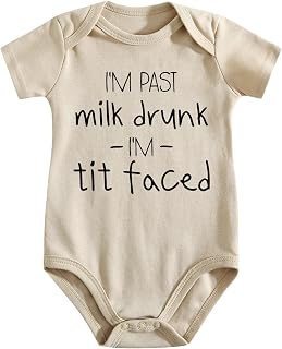 Eat Local Romper Breastfeeding Baby Bodysuit Funny Infant Shower Shirt I'm Past Milk Drunk I'm Tit