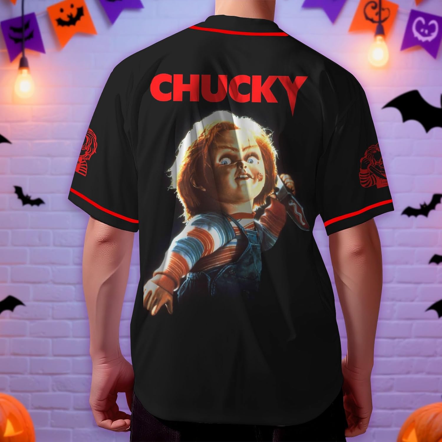 Mens Jersey Shirt V Neck Short Sleeve, Graphic Baseball Sports Tee, Casual Streetwear Button Shirt for Summer - Image 5