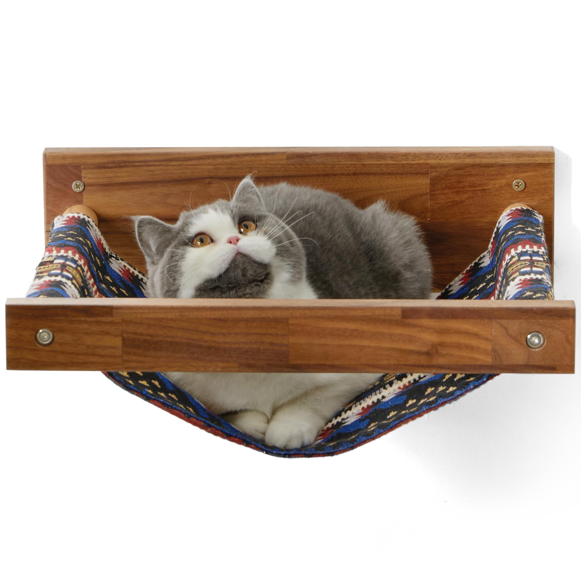 Knupis Mensole Da Parete Per Gatti Con Amaca & 2x Scale – Legno