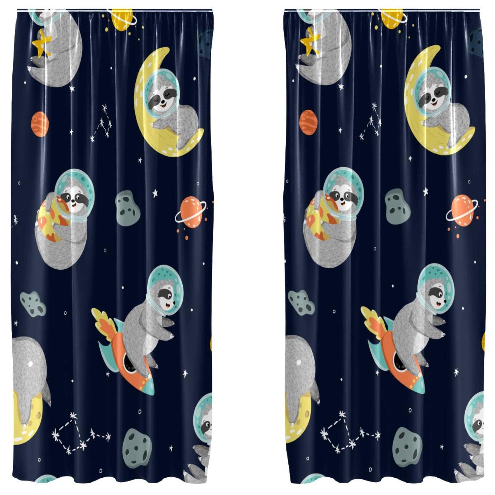 Cortinas de perezoso espacial para llenar de ternura y fantasía las ventanas infantiles