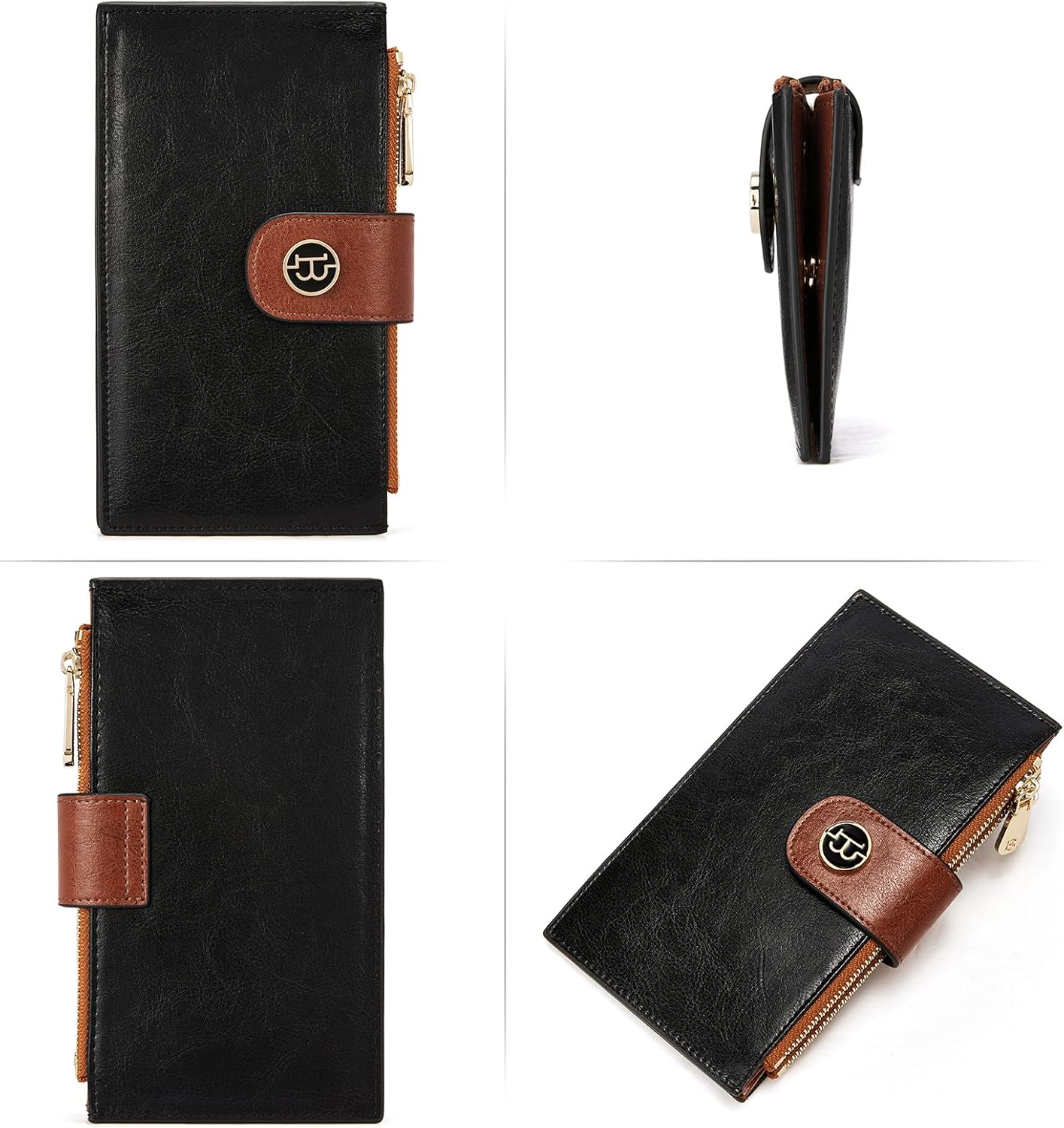 BOSTANTEN Leather Wallets for Women Large RFID Blocking Slim Bifold Purse Card Holder with Zipper Pocket | RFID Blocking, Slim, Purse, Card Holder, with Zipper Pocket, RFID Blocking - Image 7