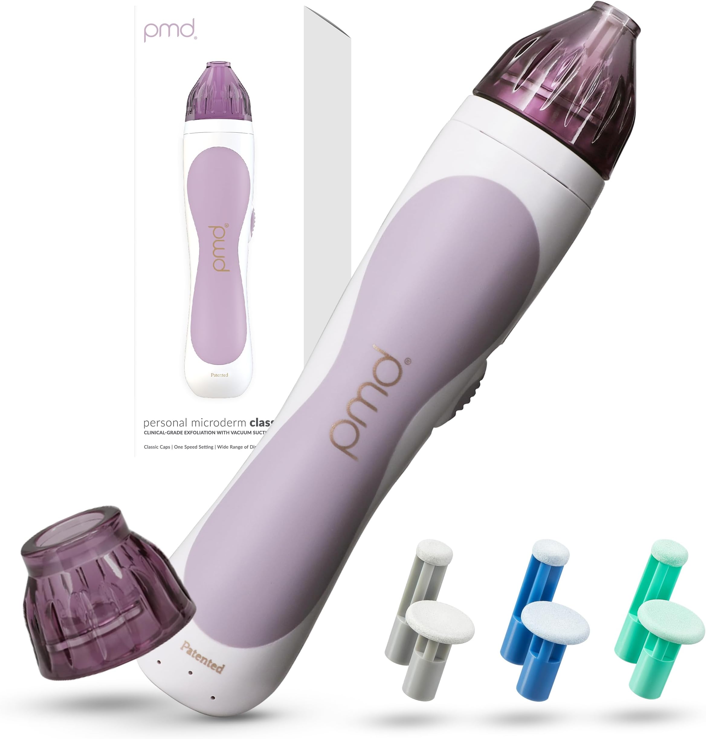 Pmd Personal Microderm Classic At-Home Microdermabrasion Machine With Kit For Face & Body - Grey, Purple