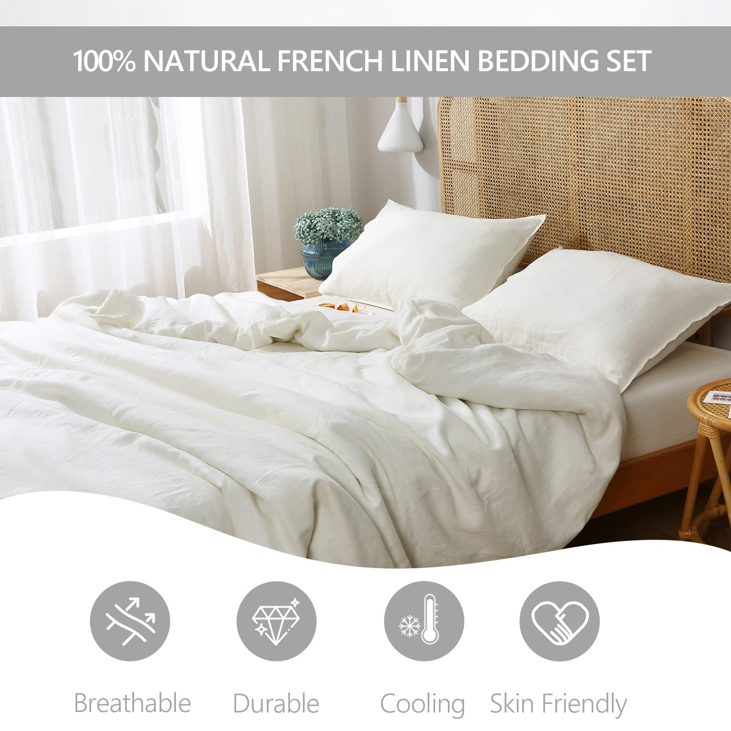 専用　　リネン　掛け布団カバー　ダブル　ホワイト 専用 リネン 掛け布団カバー ダブル ホワイト 掛け布団カバー【ダブル