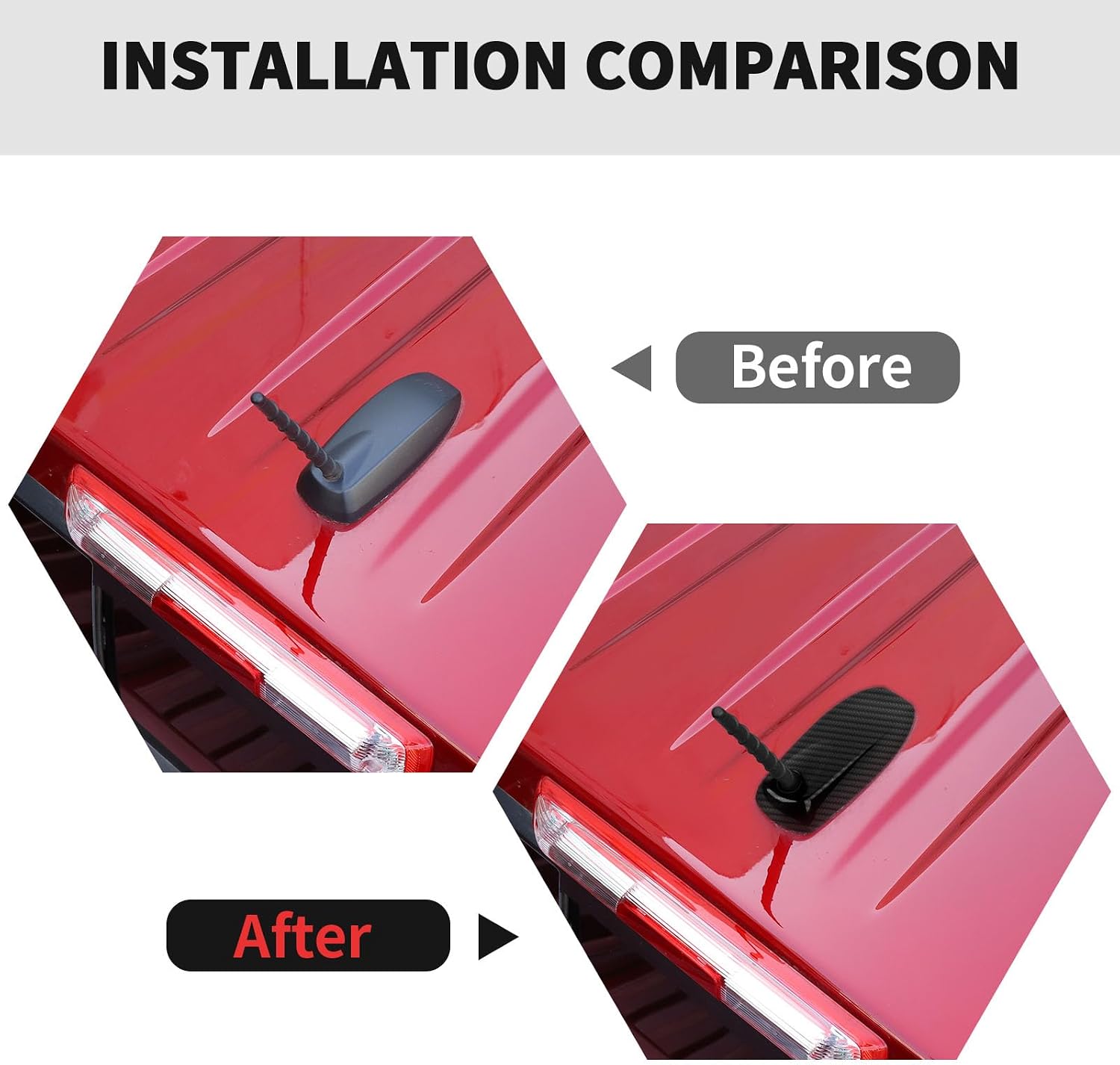 RT-TCZ Roof Antenna Cover Trim Decoration Exterior Accessories for Chevrolet Chevy Colorado 2023 2024 2025,for GMC Canyon 2023 2024 2025 (Black Carbon Fiber)