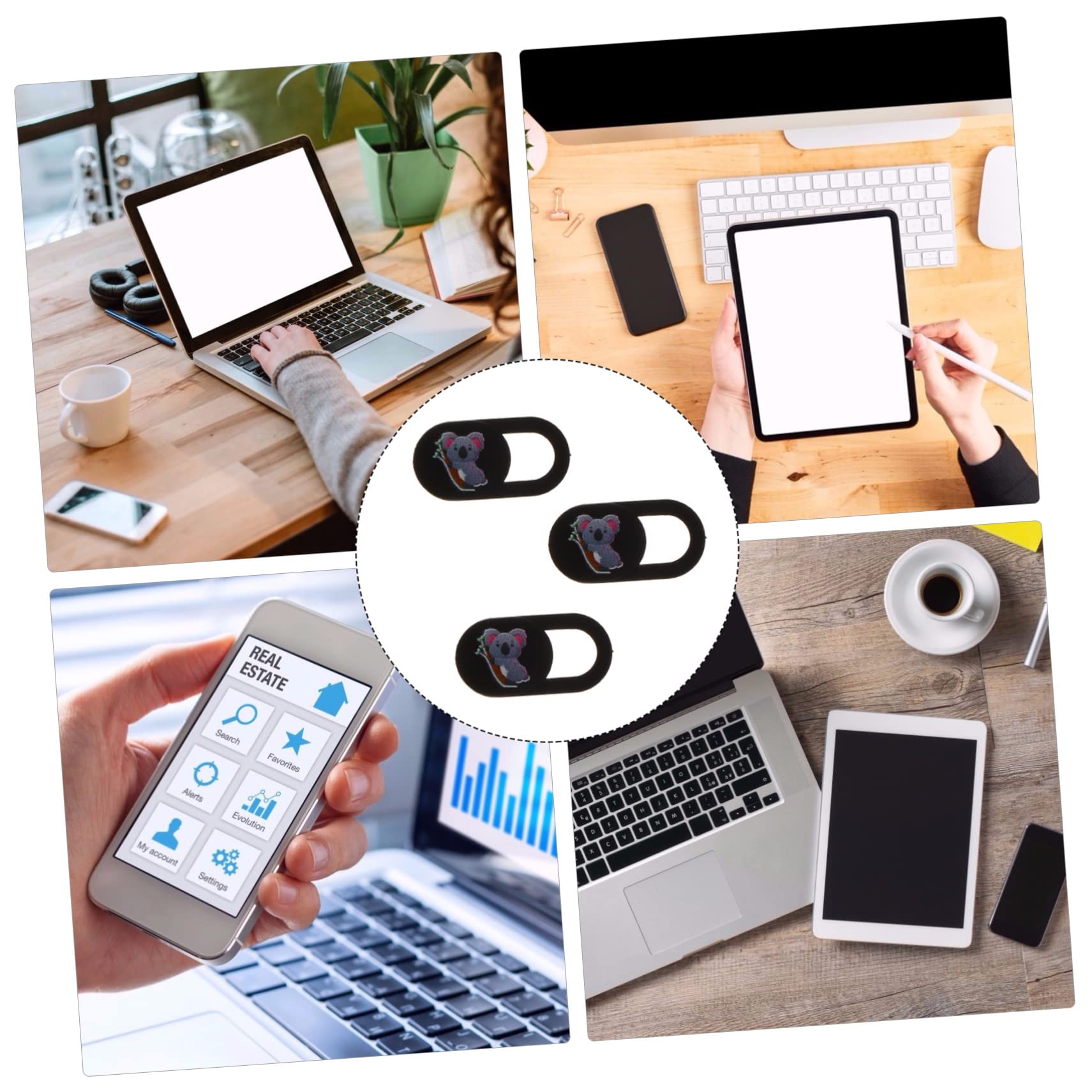 Bloqueador De Cámara 3 Piezas Cubierta De Privacidad De La Cámara Camera Material De Protección del Medio Ambiente Plástico Control Deslizante Cubierta De Cámara para Tabletas