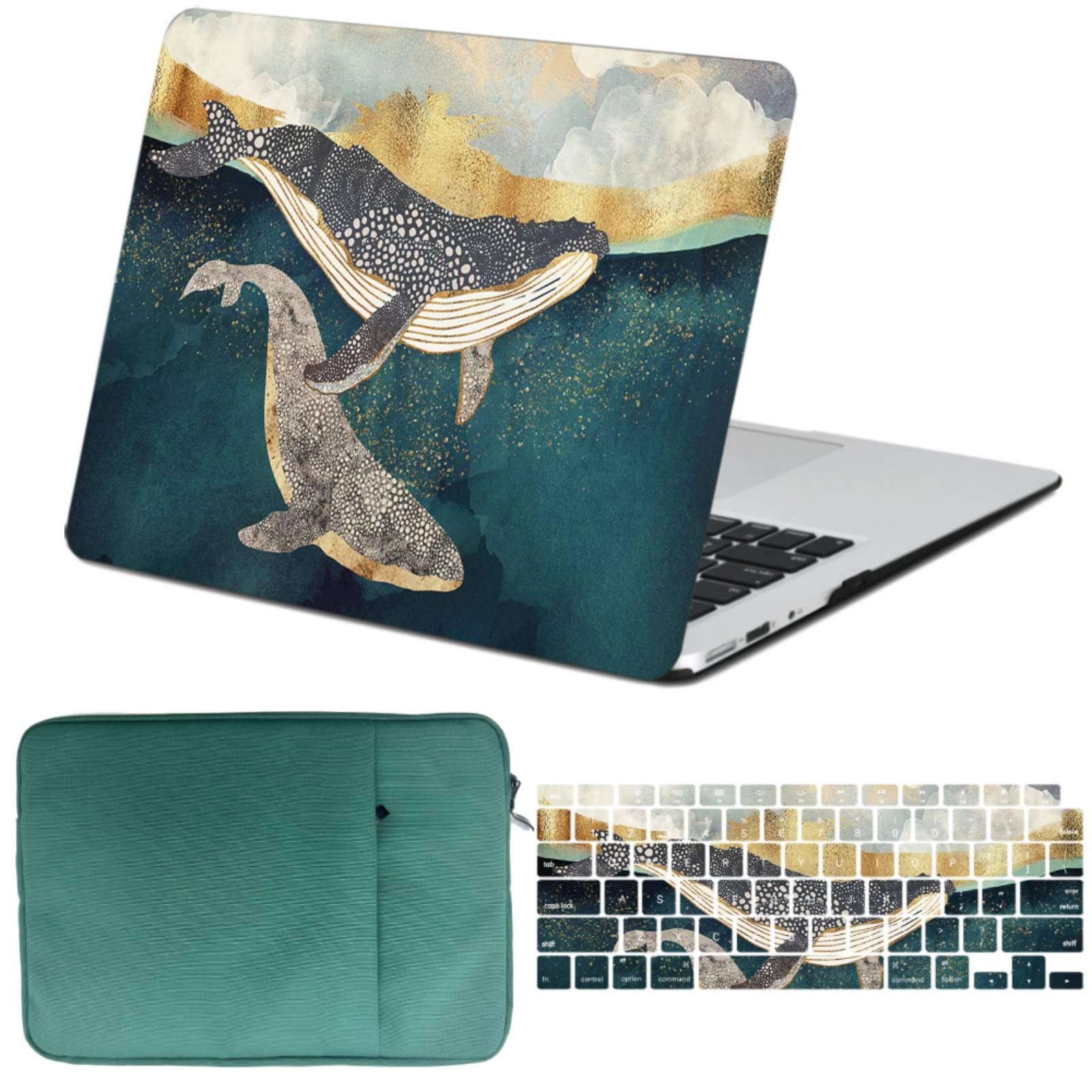 Étui MacBook Pro 14 motif baleines pour emporter votre ordinateur portable M3 A2992 au café - 8