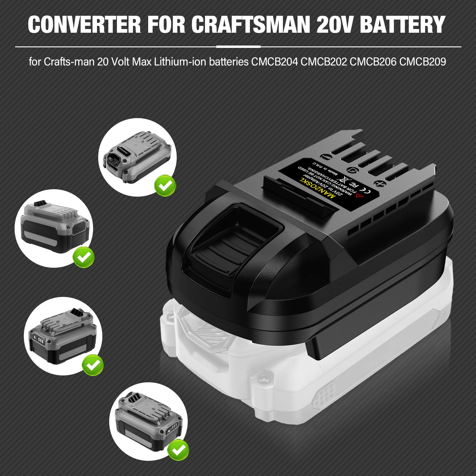 Adaptador de batería SKIL PWR CORE 20 de 20 V, adaptador para convertidor de batería Craftsman de 20 V a para SKIL PWR CORE 20 20 V batería de iones de litio, para herramientas eléctricas
