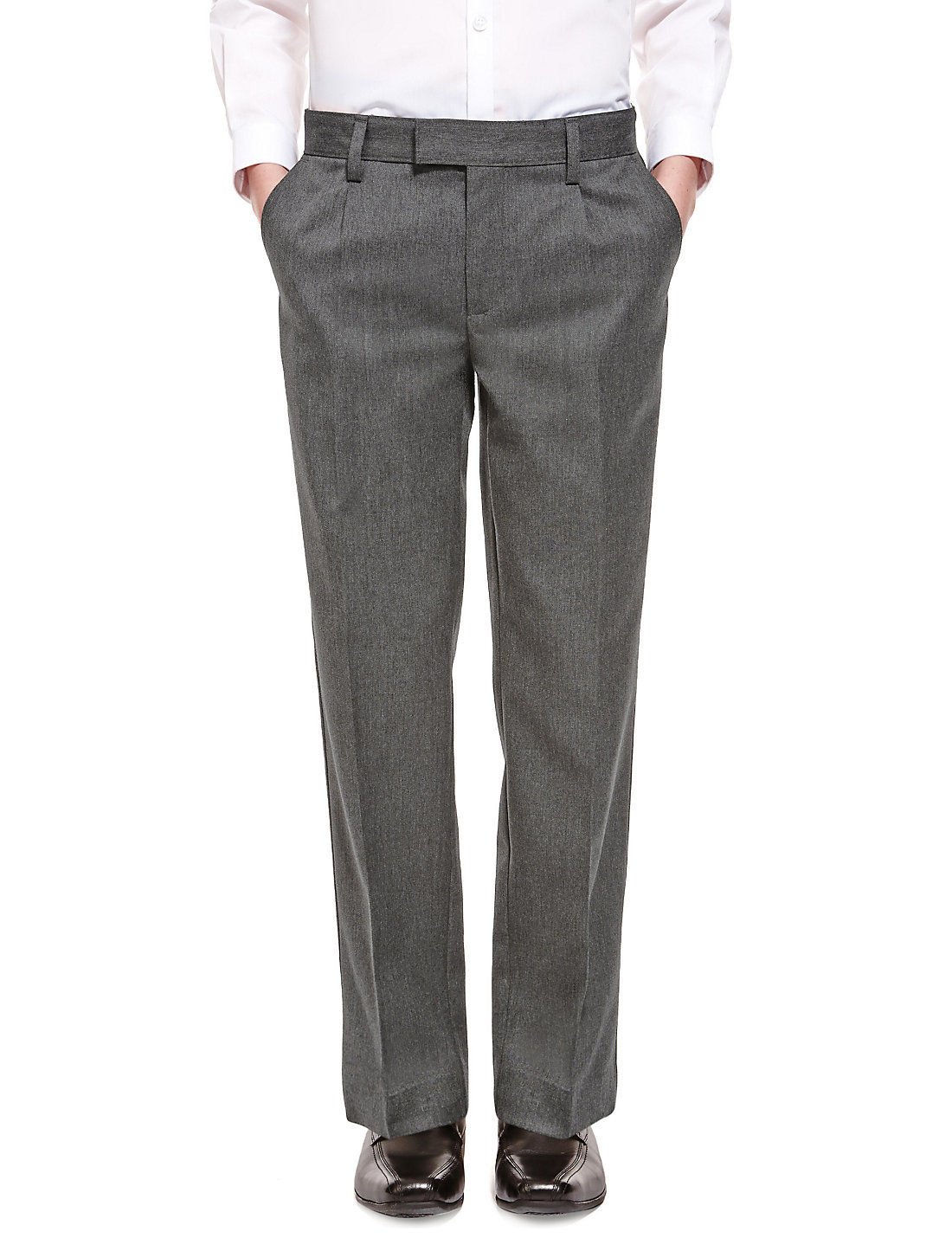 Pantalones escolares con cintura ajustable para niños que crecen rápido 4