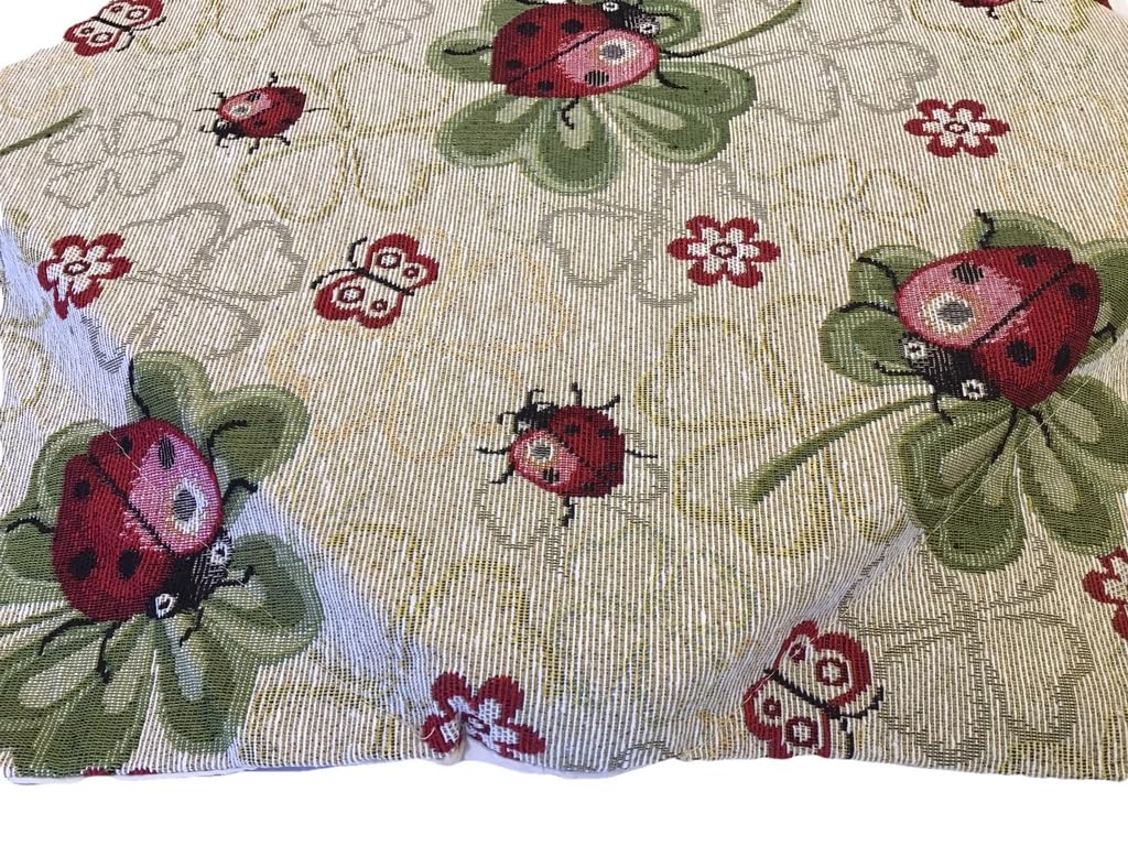 CATTANI TESSUTI Cuscini Sedie Cucina Set 4 - Avorio - Jacquard Matelassé Con Alette E Zip - 40x40 Cm - 3