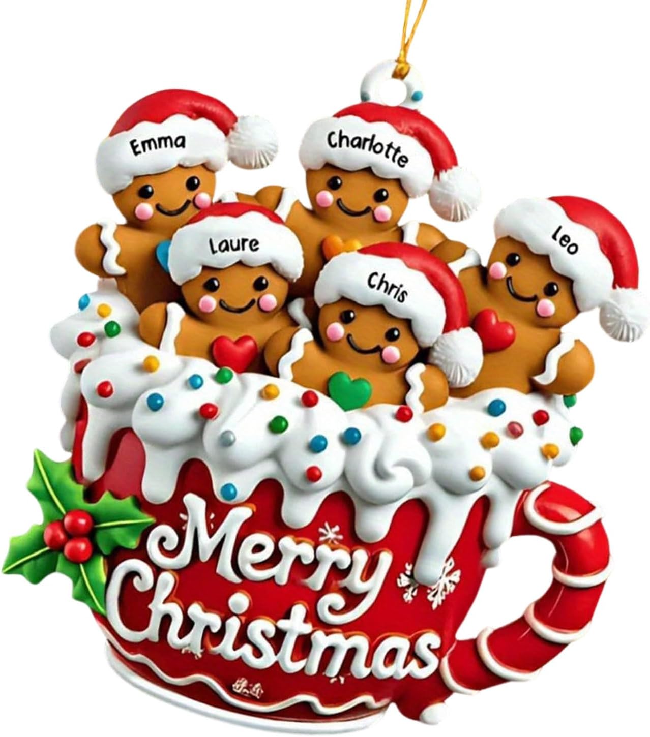 Christmas Decorative Hanging Ornament Acrylic Gingerbreads Man Tree Decoration For Personalised Pendant Shatterproof Ornaments For Tree