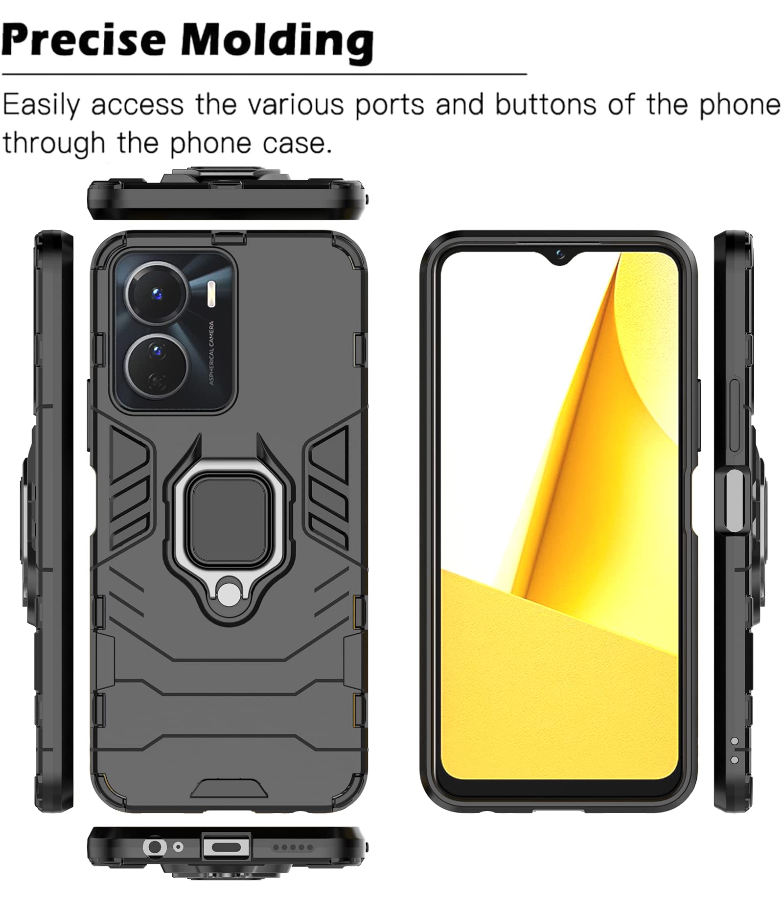 TANYO Cover per Vivo V21 5G, Custodia TPU/PC Hybrid Custodie