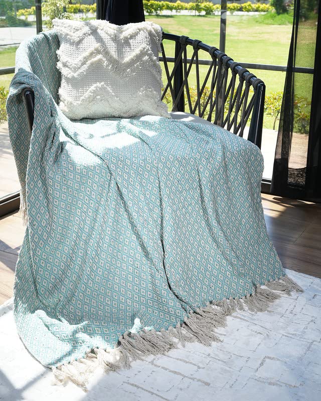 GRHAMOY Cotton Sofa Throw//Dohar for Sofa // Living Room // Home // Office Decor (Size : 125 X 150 Cms)