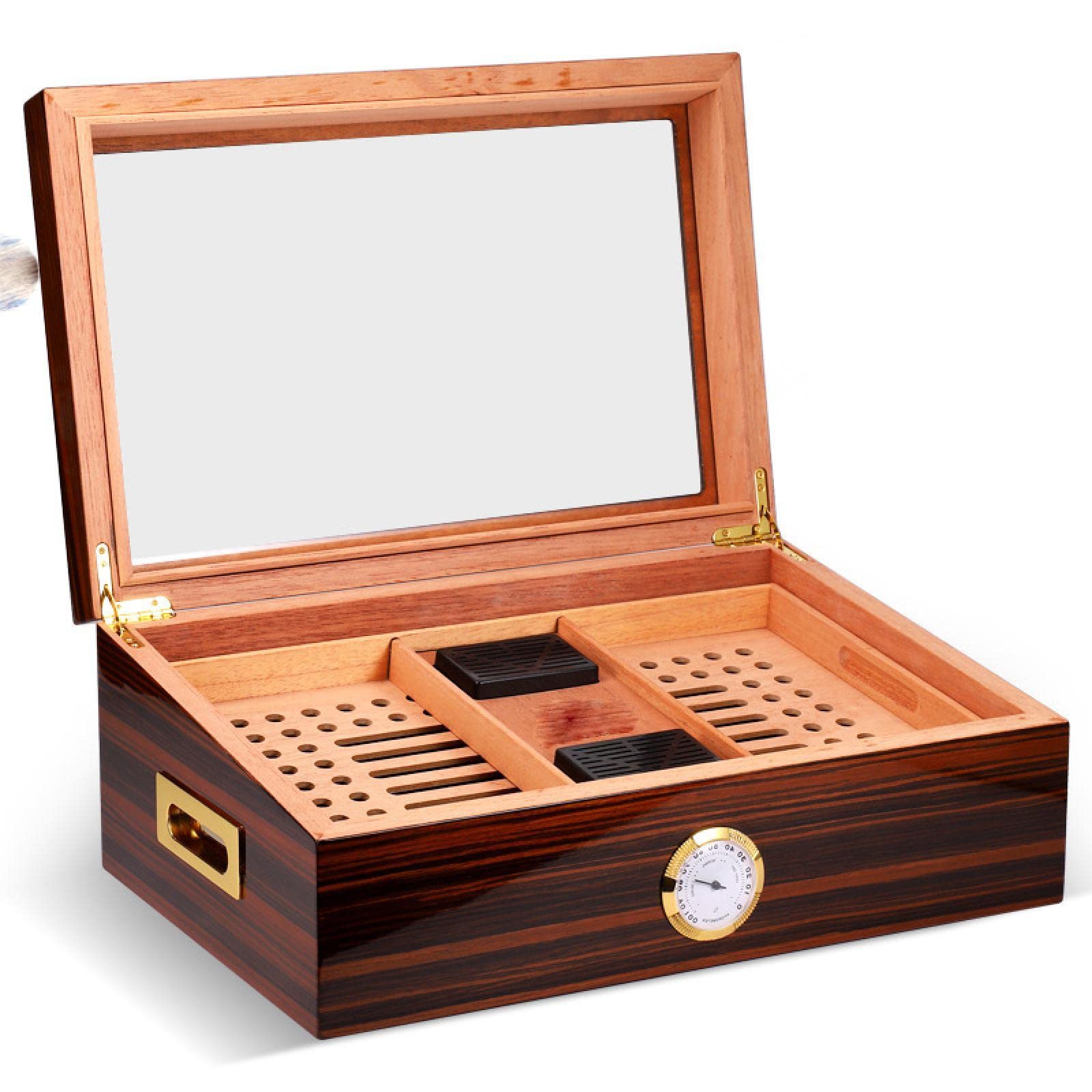 Buy NIVOK Handmade Cigar Humidor Humidor Cigar Box Glass Cedar Wood