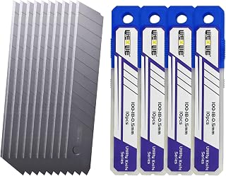 18mm Utility Knife Replacement Blades,60 Degree Snap Off SK4 Steel Blades for Retractable Cutting Knives, Hobby, Craft Knife, Box Cutter 40PCS