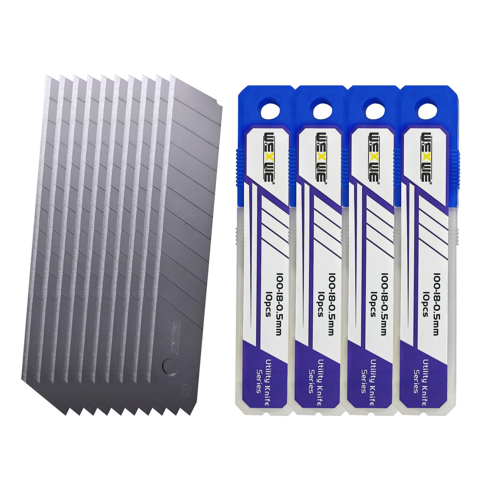 18mm Utility Knife Replacement Blades,60 Degree Snap Off SK4 Steel Blades for Retractable Cutting Knives, Hobby, Craft Knife, Box Cutter 40PCS