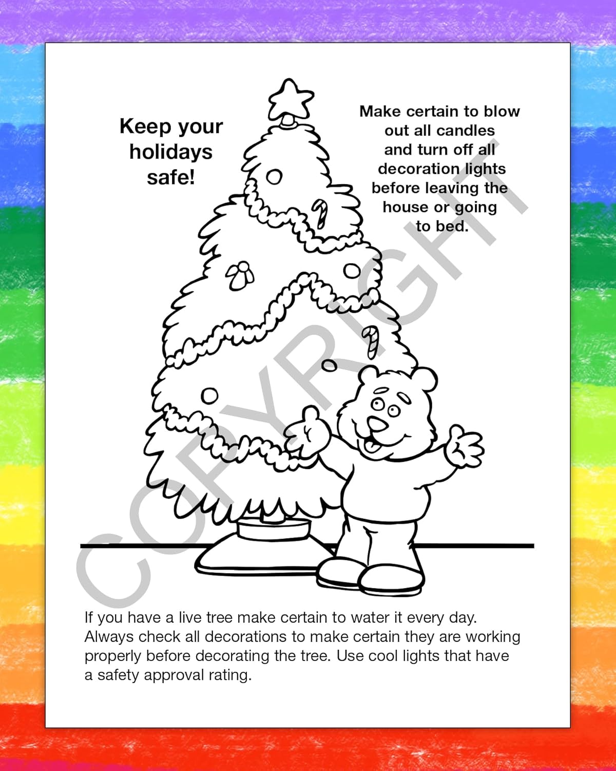 ZOCO – Make Winters & Holidays Safe - Custom Coloring Books (250 Bulk Pack, Without Crayons) – Holiday Activity Books for Kids, Stocking Stuffers, Xmas Party Favors, Sunday School, Made in USA