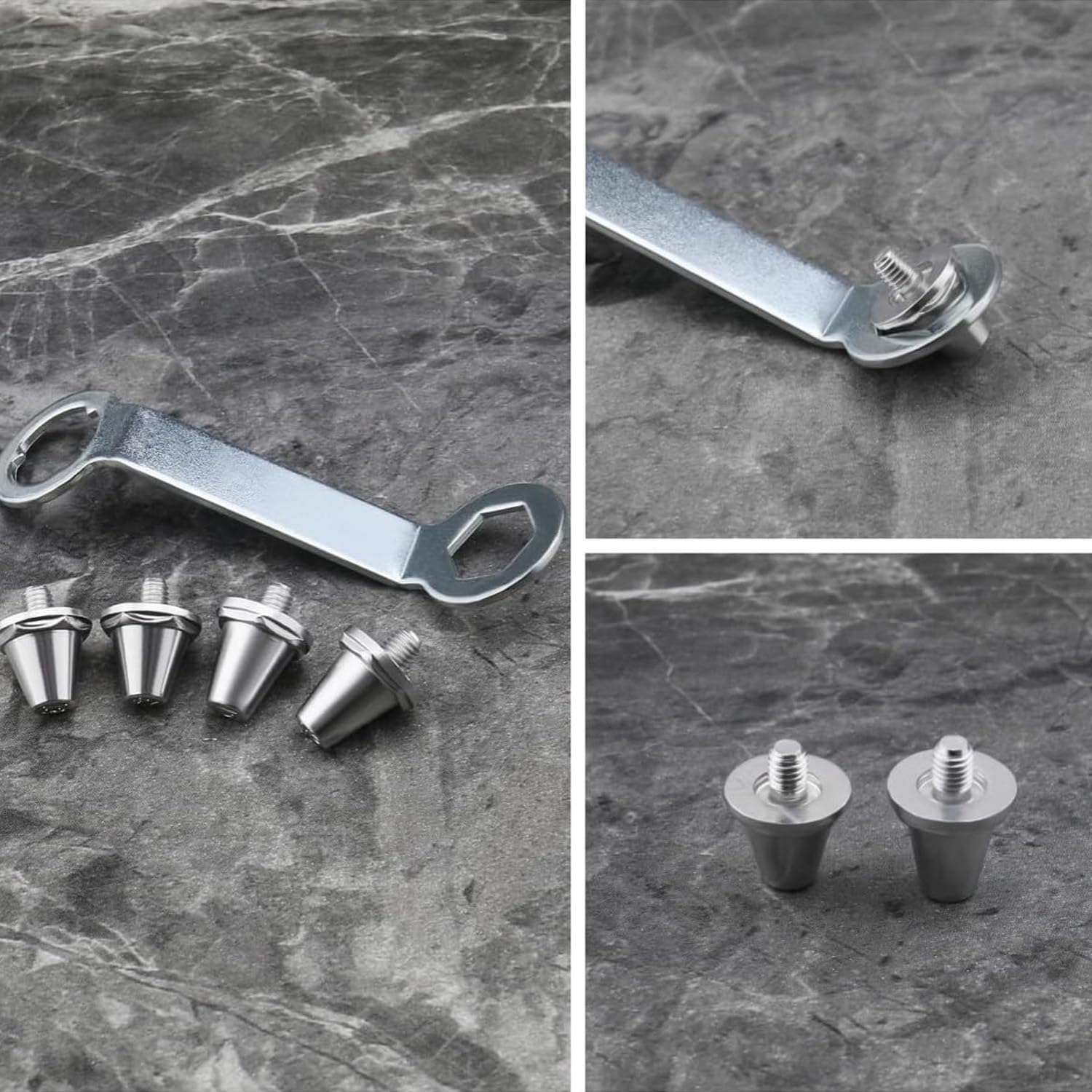 Tacchetti A Vite Per Scarpe In Alluminio, Ricambio Calcio, Argento, 8x11mm, 4x13mm, 1 Chiave
