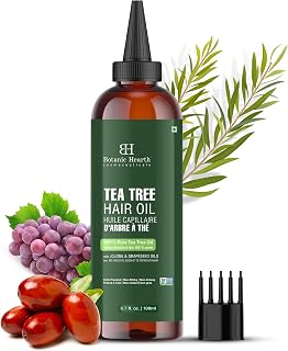 Botanic Hearth Tea Tree Hair Oil for Growth: Strengthens Dry Frizzy Damaged Hair, Relieves Itchy Scalp - 6.7 Fl Oz