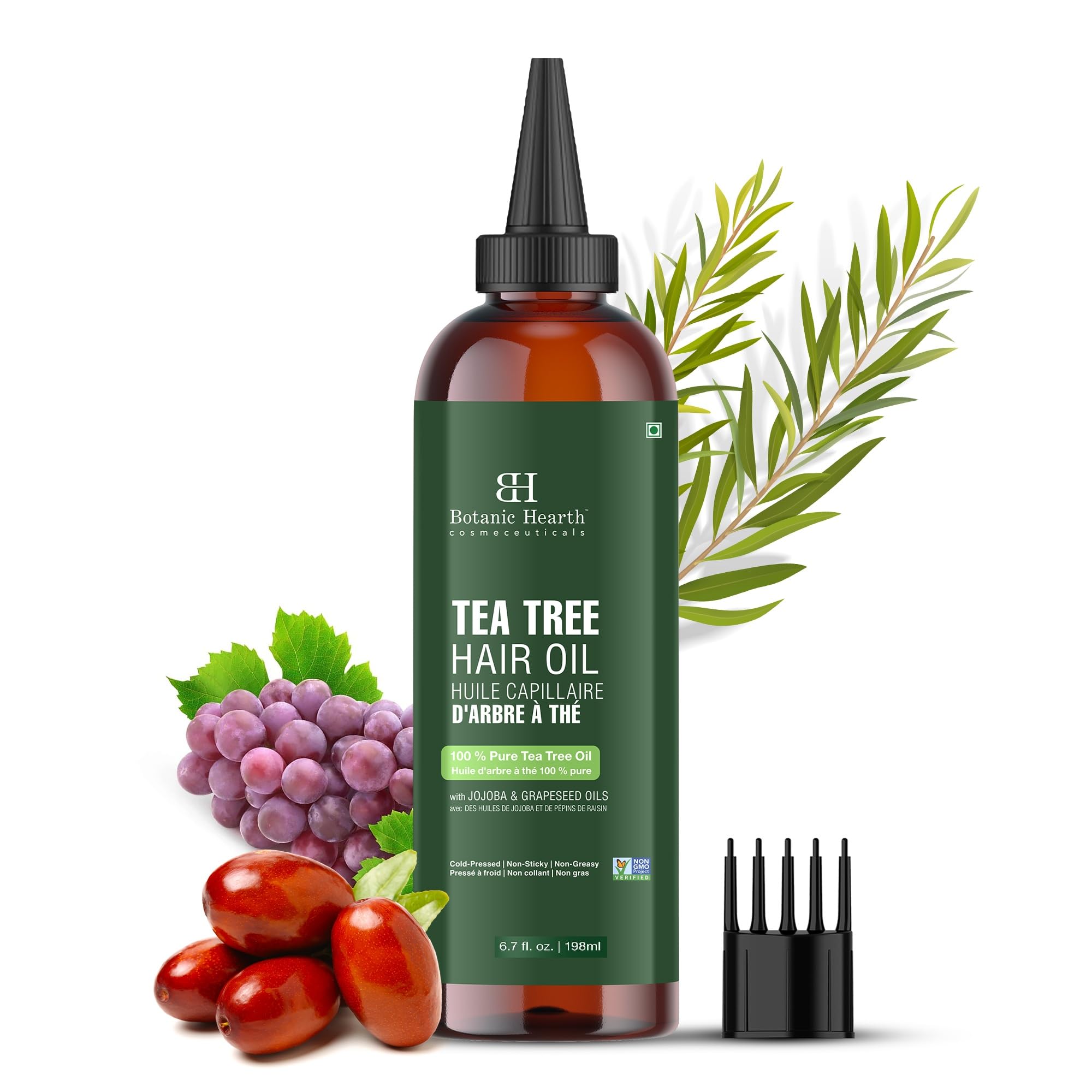 – Tea Tree Hair Oil - 6.7 Fl Oz - Hair Growth Oil for Thicker Hair, Scalp Treatment for Hair Loss, Dry & Frizzy Hair Repair, Deep Nourishing Oil for All Hair Types- 100% Natural and Vegan
