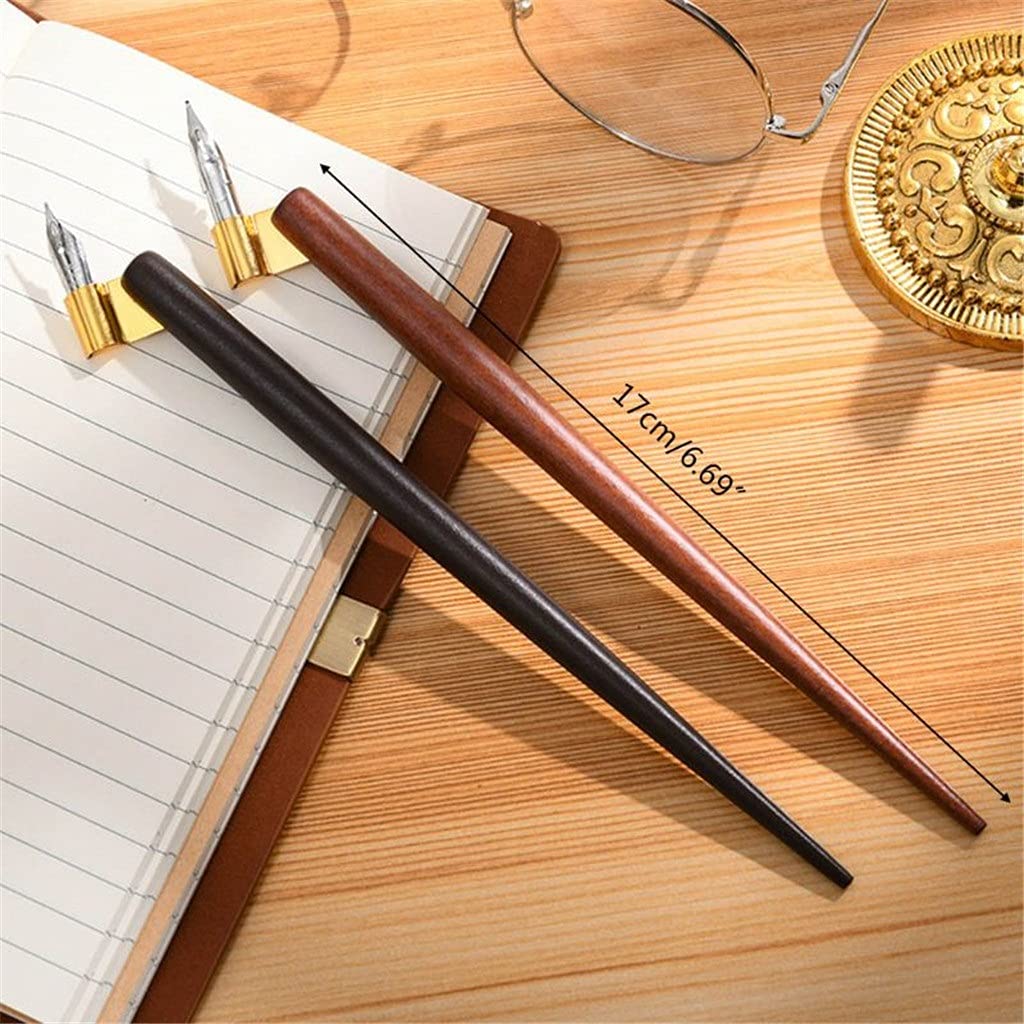 Wood Manga uchwyt na długopis do kaligrafii + 6 stalówek do pisania szkicowania, rysowania, zestaw piór wiecznych (D)