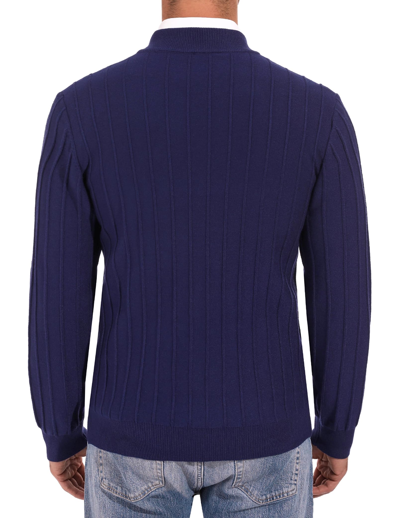 iClosam Maglione Uomo Invernali Collo Alto con Zip Pullover Giacca in Maglia Maglione Pullover Invernale Tenere Caldo