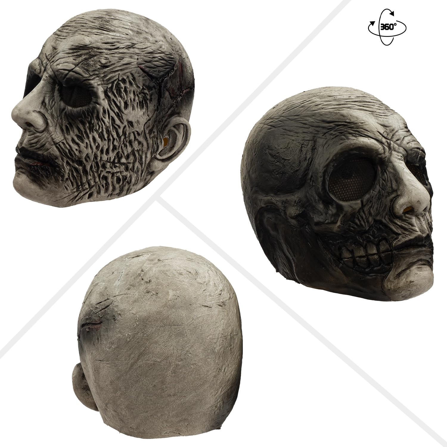 PartyHop Horror Skull Mask Scary Latex Full Head Realistic Zombie Masks Fancy Dress for Halloween Carnival Costume Party - Image 4