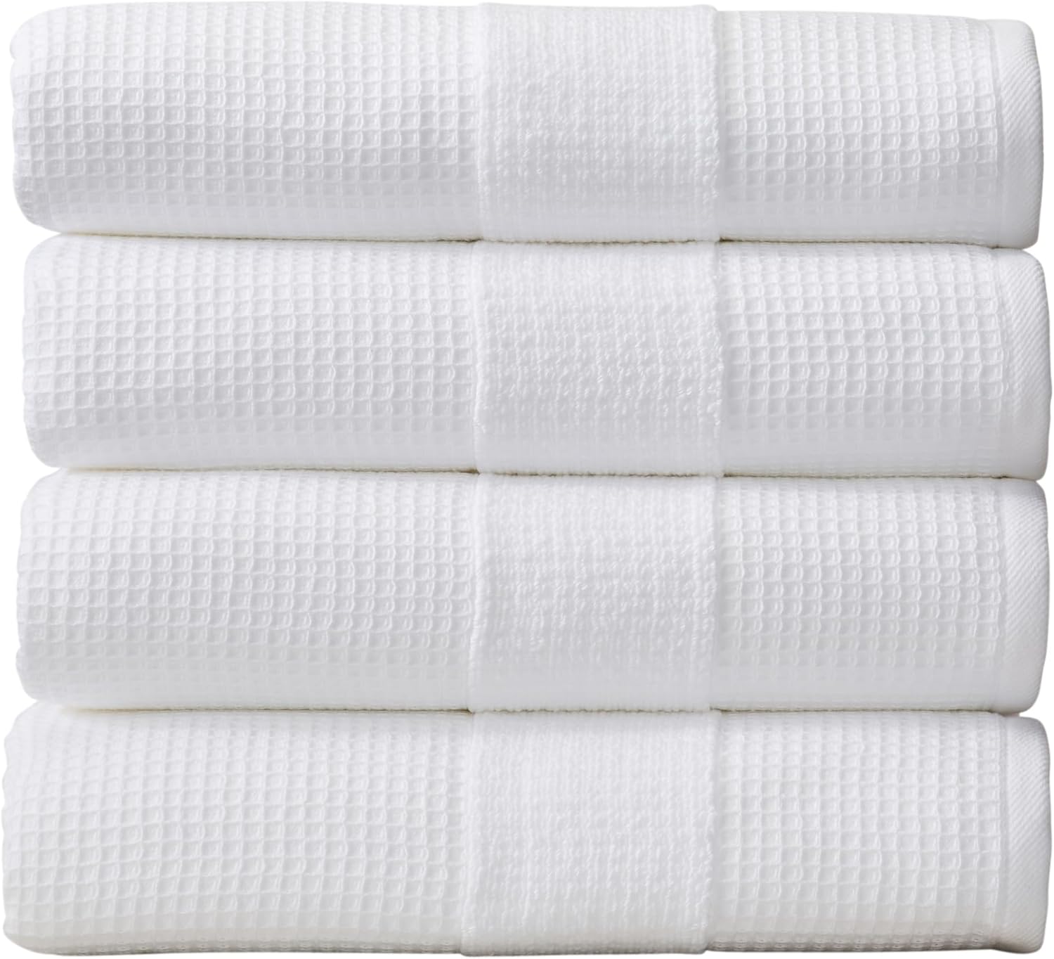 Amazon.com: Aire & Raine 100% Cotton Waffle Bath Towel Set - 4 Pack | Lightweight Reversible ...