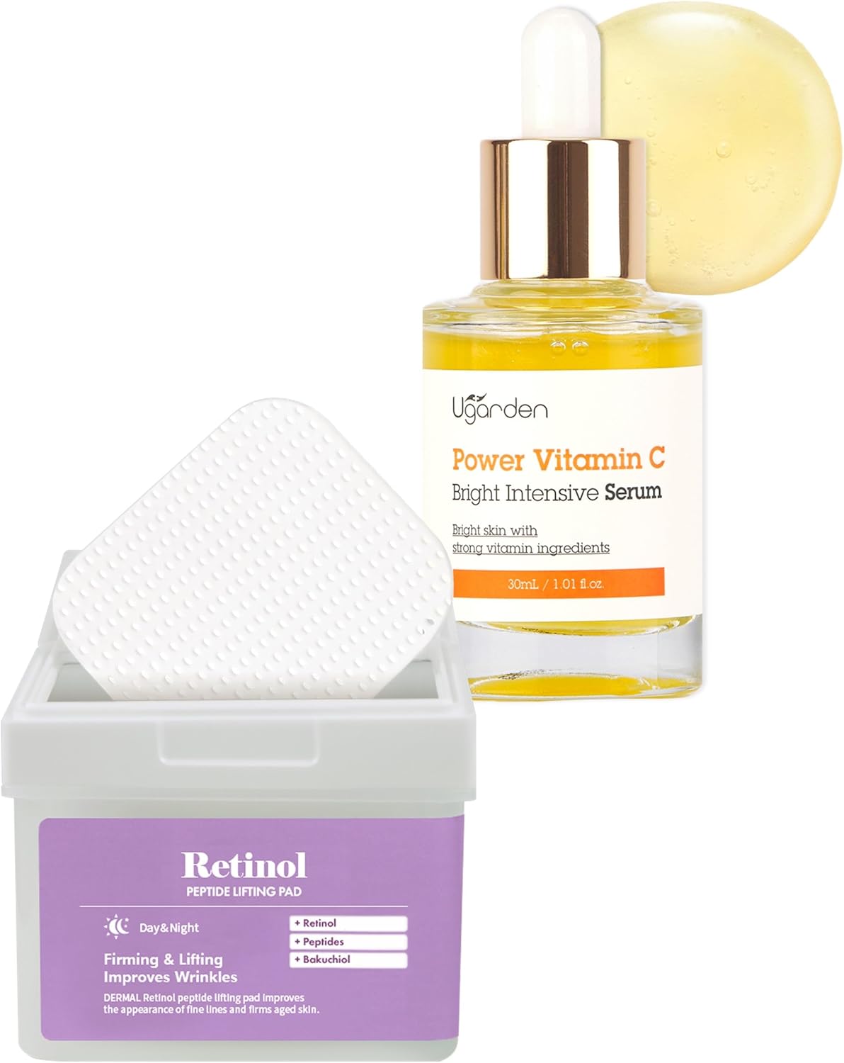 DERMAL Retinol Peptide Lifting Toner Pad & UGARDEN Power